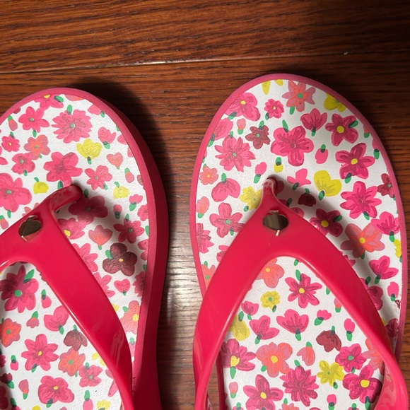 kate spade Bright Pink Floral Platform Flip Flops - Picture 5 of 8